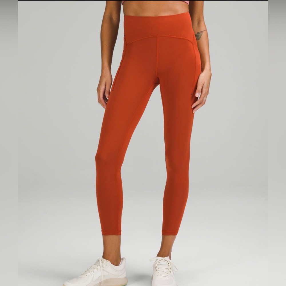 NWT Lululemon Power Thru HR Tights 25” in Aztec Brick Color Size 6